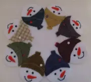 SMILING SNOWMEN CIRCLE THIS CANDLE MAT
