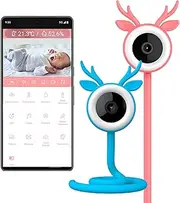 CozyloopTM Smart WiFi Baby Monitor with Camera and Night Vision 4mp HD Video, Temperature Display, Sound & Motion Alerts, 2-Way Talk, Compatible with iOS & Android (Pink)