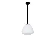 Ciotola Pendant Light Medium Matte Black Frosted Tipped Dome Glass