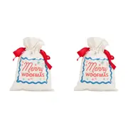 2PK Annabel Trends Santa Sack Christmas Holiday Gift Bag 43x30cm Merry Woofmas