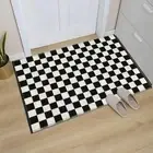 Seavish Checkered Rug, 2X3 Ft Moroccan Checkerboard Rug Black and White Outdoor
