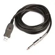 Guitar to PC USB Recording Cable Lead Adaptor Converter Connection Interface 6.5mm black