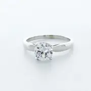 1.82 Carat H-SI1 Round Cut Earth Mined Certified Diamonds 950 Plat. Accent Ring