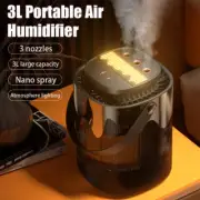 3L Air Humidifier Large Capacity 3 Spray Ports Household Atomizer USB Desktop Of