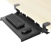 Small Clamp-On Computer Keyboard Mouse under Desk Mount Tray, Compact 51Cm (66Cm