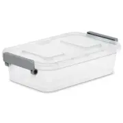 Plastic Modular Latch Box With Lid Small Storage Container Stackable Bin 2.7 Qt