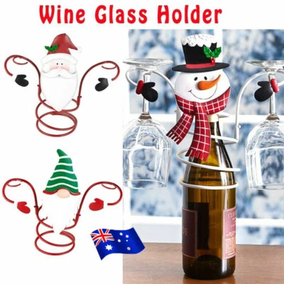 Snowman Wine Glass Holder Goblet Holder Merry Christmas Wine Bottle Rack HI