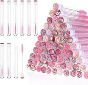 200 Pcs Lash Spoolies with Tube, Disposable Mascara Wands Tubes Set 100 Pcs Portable Eyelash Brushes 100 Pcs Empty Travel Eyelash Spoolies Tubes for Eyelash Extensions Supplies, Lash Applicator Tool