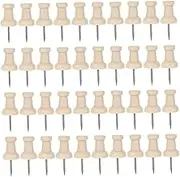 EXAOMBLE 50pcs Wooden Push Pins Decorative Wood Thumb Tacks for Wall Hanging Bulletin Boards Cork Boards Picture Tacks for Home Office Supplies