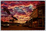West Arizona Scottsdale Evening Sky Brilliant Western Town Bob Vintage Postcard