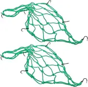 2pcs Motorcycle Cargo Net Elastic Bungee Net Bike Helmet Bungee Mesh Carrier Small Size 40cm x 40cm