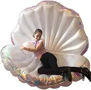 Portable White Shell Shape Inflatable Pool Float PVC Inflatable Float Beach Fun Birthday Gift Inflatable Tubes Floaties Toys 170 * 130 * 110CM Inflatable LWX