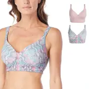 Rhonda Shear 2-pack Molded Cup Leisure Bra with Lace Back 787-906 , Size M