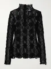 [Ulla Johnson] Ulla Johnson - Amal Cotton-blend Lace Turtleneck Top - Black - x small x small Black