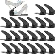 LALOCAPEYO 20pcs Shoe Rack Organizer Space-Saving Storage for Closet, Stacker Slots Space Saver Double Stack Holder Homeries (Black)