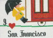 I Love San Francisco Hand Painted Needlepoint Canvas