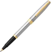 [Sheaffer] Sagaris Rollerball Pen, Brushed Chrome, Gold Tone Trim (E1947351)