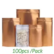 Window Matt Finish Foil Mylar Bag Stand Up Pouches Food Grade Heat Seal Zip Lock