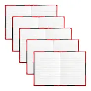 5pc Spirax Casebound A7 Hardcovered Notebook Pocket Writing Stationery Black/Red