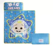 Cocomelon Toddler Nap Mat JJ Built In Pillow Carrying Strap Blue