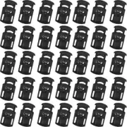100 Pcs Plastic Cord Locks Single Hole Spring Toggle Stopper for Drawstring Bags