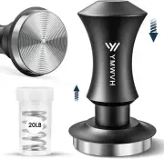 58.5mm Coffee Tamper, Spring-loaded with 20lb Spare Spring, Black