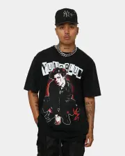 [YUNGBLUD] Yungblud Sitting Life On Mars Tour Vintage T-shirt Washed Black - Size 2XL 2XL Washed Black