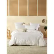 Linen House Amore White Home/Bedroom Cotton Quilt Cover Set with Pillowcase