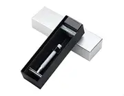 MERKUR Shaving Set 2281 Model with Stand Matt Chrome | Three-Piece Razor with Straight Cut | Ideal for Wet Shaving | Die-Cast Zinc | Brass Handle | Made in Germany
