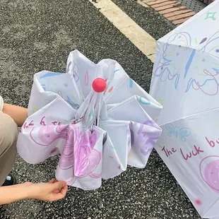 愛心蝴蝶高級感全自動黑膠太陽傘晴雨兩用女防曬防紫外線女遮陽208