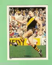 1984 RICHMOND TIGERS SCANLENS VFL STICKER - #131 GRAEME LANDY