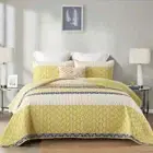229cm*249cm 3pcs Soft Stripes Bohemian Bedspread Set Breathable Comfortable Bedd