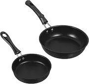 2Pcs Mini Omelette Pan Nonstick Egg Frying Pots for Gas Induction Cookers for Omelets Pancakes Steaks Easy to Clean and