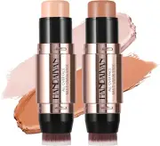 Jutqut 2Pcs Face Contour Highlight Stick Set Cream, Waterproof Long Lasting &...