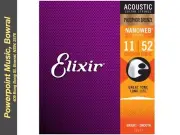 Elixir 16027 Acoustic Phosphor Bronze w/ Nanoweb Coating - Custom Light 11-52