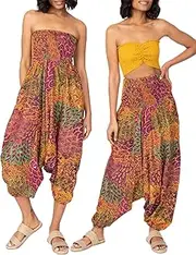 [likemary] Harem Pants for Women - 2 in 1 Convertible Jumpsuit - Genie, Hippie, Boho Style