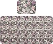 Cat Surrounded by Roses Cooling Baby Mattress pad Protector 28" x 52" Reusable Bed Pads for Baby&Toddler