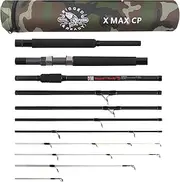 X MAX C-P Carp, Predator Fishing Rod. Unique, Super Compact, Multi-Function Rod. 1 Rod 9 combinations. 3 lengths 9’ 2.70m, 8’ 2.45m, 7’ 3” 2.30m, 4 cast weights