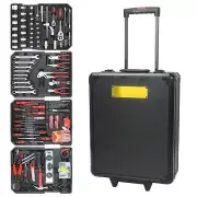 Black Hand Tool Box With 4 Layers Of Toolset,Aluminum Trolley Case Tool Set,R...
