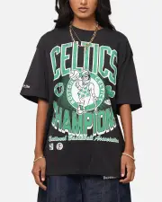 [MITCHELL & NESS] Mitchell & Ness Boston Celtics Champions 'Luck Of The Irish' T-shirt Faded Black - Size 2XL 2XL Faded Black