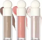 3 Colors Liquid Highlighter Blush Contour Set, Natural Matte Face Blush Bronzer,