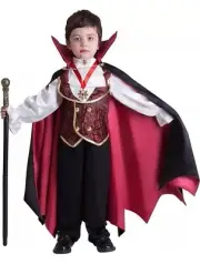 Gothic Vampire Costume Deluxe Set for Boys, Kids Party Favors, Dress Up