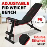 Everfit Adjustable FID Weight Bench Fitness Flat Incline Gym Home Steel Frame