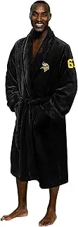 NORTHWEST The Company Official NFL Minnesota Vikings Men's L/XL Silk Touch Bath Robe Retro Logo with Number, Purple, 26" x 47", Purple, Large-X-Large