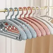 TOMVAES 30 Pack Heavy Duty Plastic Swivel Hook Clothes Hanger, Wide Shoulder Non Slip Thick Coat Hanger, 10Pink+10Gray+10White