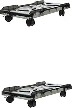 LALAFINA Sets Computer Tower Stand Mobile Casters Rolling Pc Cart Under Desk CPU Holder Adjustable CPU Stand Grey Pc Accessory Roll