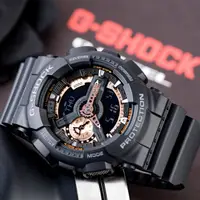 在飛比找PChome24h購物優惠-G-SHOCK 重機狂野潮流概念錶-消光黑x金(GA-110