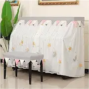 Grand Piano Cover, Universal Piano Dust Cover, Upright Piano Cover, Soft and Premium Glossy Surface, Thickening, Mid-Open, High-end Flannel Equipment Universal (Color : Gray Stars)