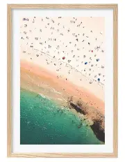 [Profile Australia] Australian Made Coogee Beach Life Art Print A1 in Natural Frame