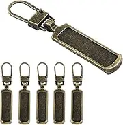 Hitefu 6PCS Zipper Pull Replacement, Upgraded Zipper Tags Cord Pulls for Purse Jacket Backpack Boots Coat Suitcase Jeans Luggage Dresses, Universal Zipper Slider Handle Mend Kit, (Bronze)
